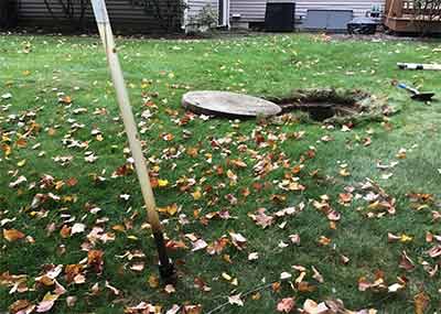 Lid removed from septic tank in Hopkinton Lid removed from septic tank in Hopkinton
